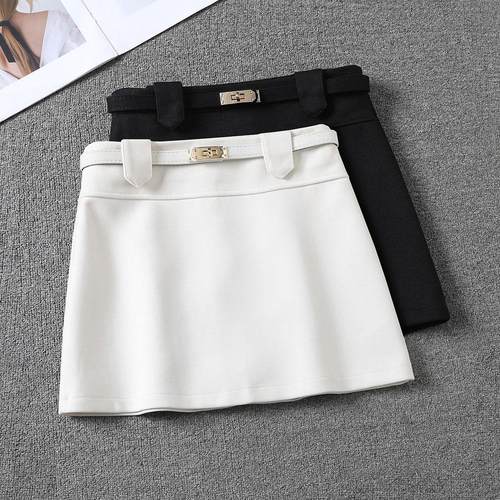 白色毛呢超好看冬装半身裙包臀裙