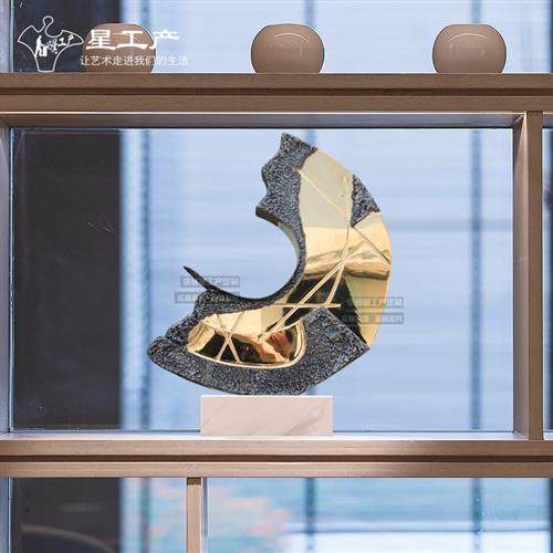 售楼处前台装饰艺术品雕塑样板房酒店不锈钢玄关现代客厅金属摆件,家居饰品,落地摆件,淘宝优惠券,粉丝福利购,淘宝优惠卷