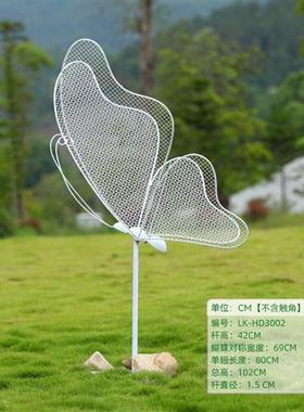 不锈钢铁艺镂空蝴蝶雕塑户外园林公园草坪美陈景观发光摆件装饰品
