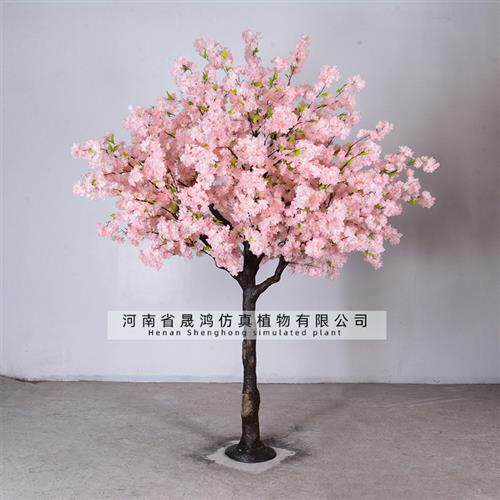 仿真樱花树定制大树假树玻璃钢桃花树玫瑰花树实木定做三角梅树
