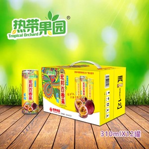 广西宏邦百香果果汁饮料鸡蛋果新鲜原浆生榨12易拉罐310ml整箱装