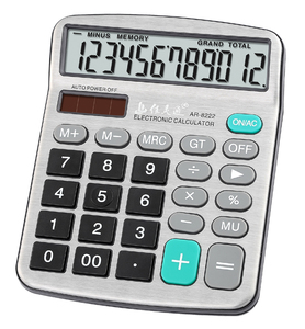 。包邮佳灵通太阳d能计算器AR-8222 双电源 12位金属面板薄型 计