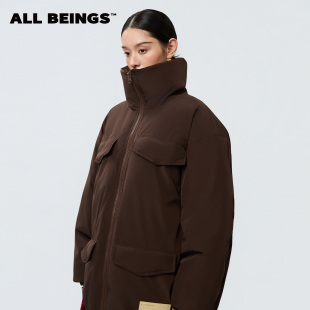 BEINGS2025AW冬季 ALL 大廓形鹅绒羽绒派克服女中长款 孟子义同款