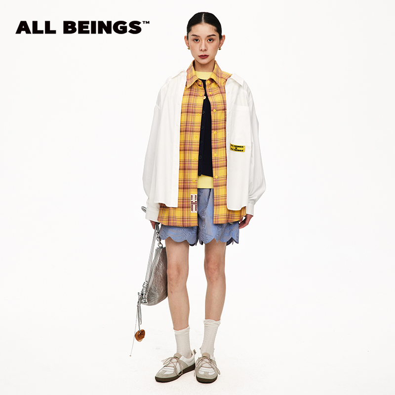 ALLBEINGS黄色格纹衬衣