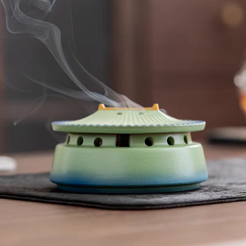 日本品质盘香炉故宫创意陶瓷香薰炉家用室内檀香沉香艾草熏香香道