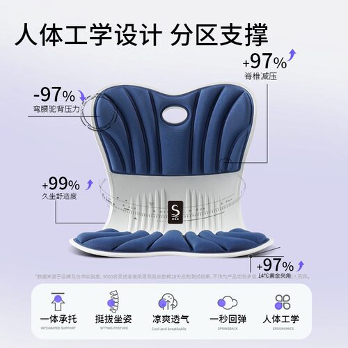 YOTOK日本の记忆棉护腰矫正坐垫