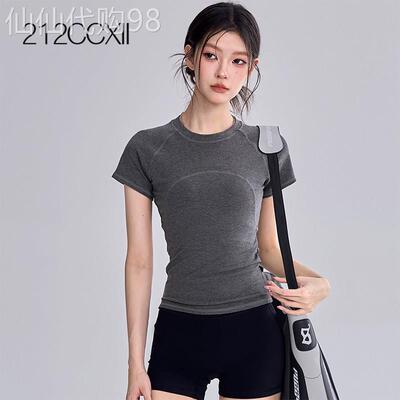 212CCXII瑜伽服短袖女速干健身运动上衣普拉提训练修身显瘦T恤夏