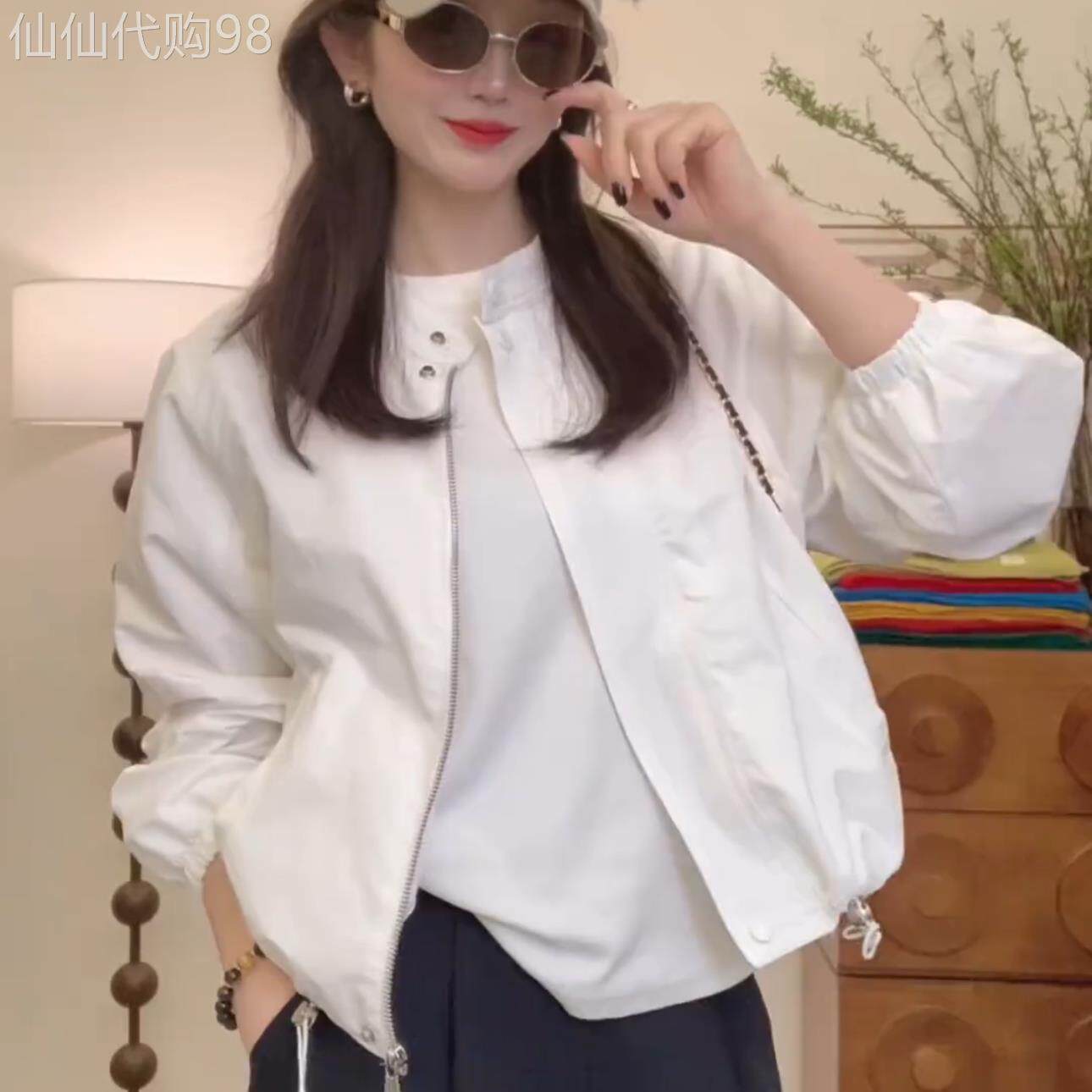 纽扣拉链卫衣外套女春秋2026新款韩式小个子休闲短款夹克立领上衣