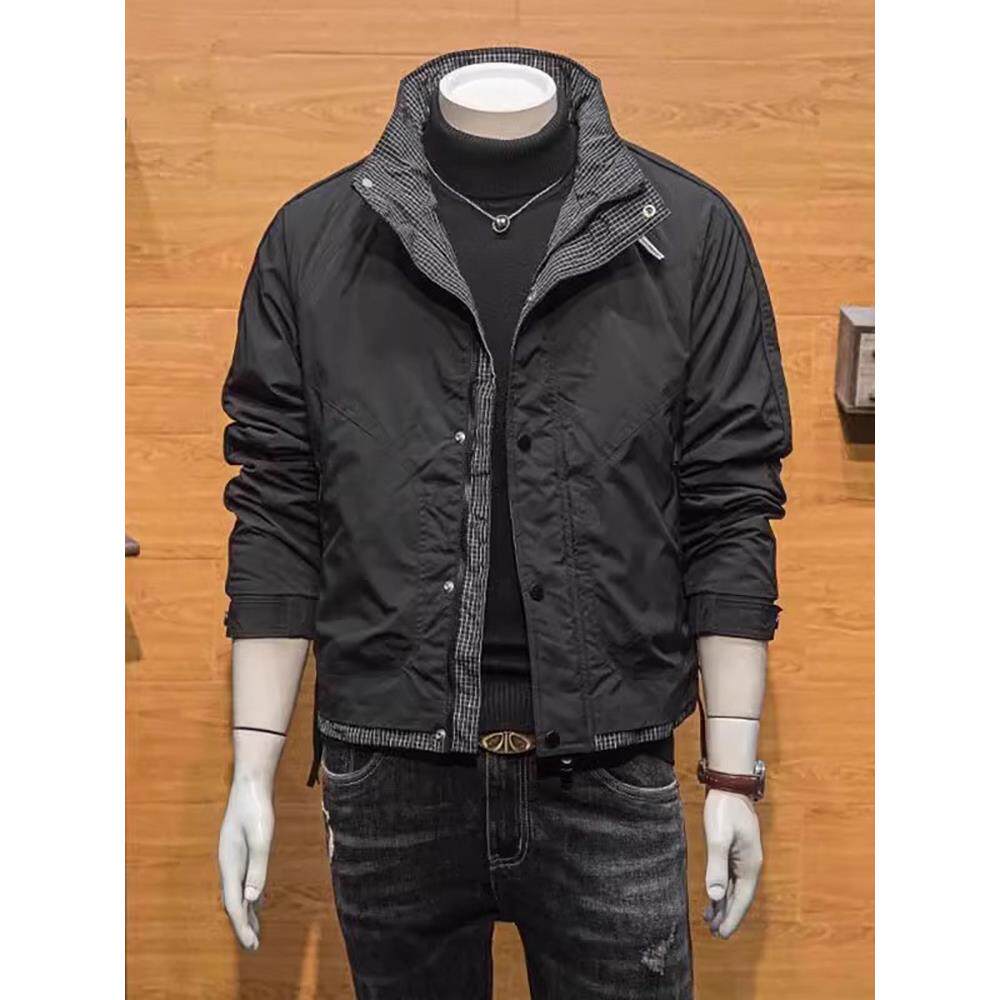 高端夹克外套男士春秋冬季2025新款立领短款覆古工装上衣男款加厚