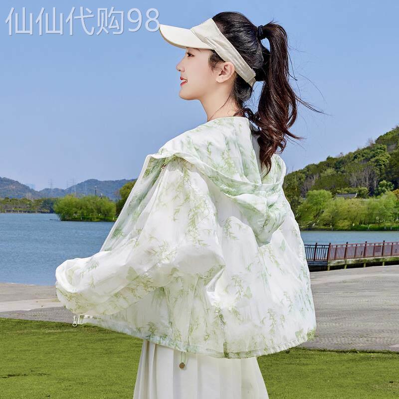 防晒衣女款夏季2026新款宽松洋派连帽长袖薄款透气防晒服短款外套图片
