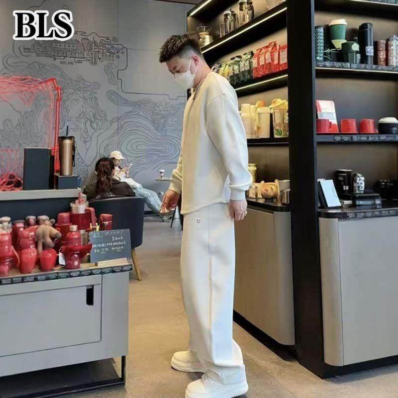 高端加绒加厚休闲运动套装男士冬季2025新款圆领卫衣休闲裤两件套,男装,休闲运动套装,淘宝优惠券,粉丝福利购,淘宝优惠卷