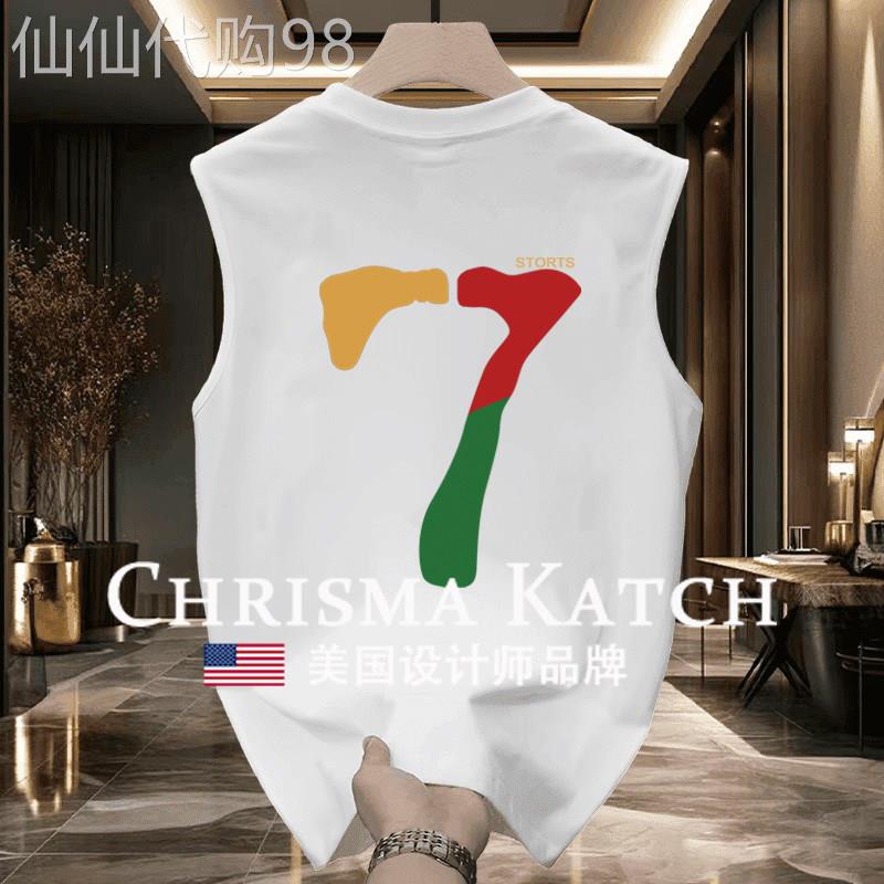 出口美国Chrisma Katch~男士无袖T恤坎肩汗衫投篮服数字7运动衣