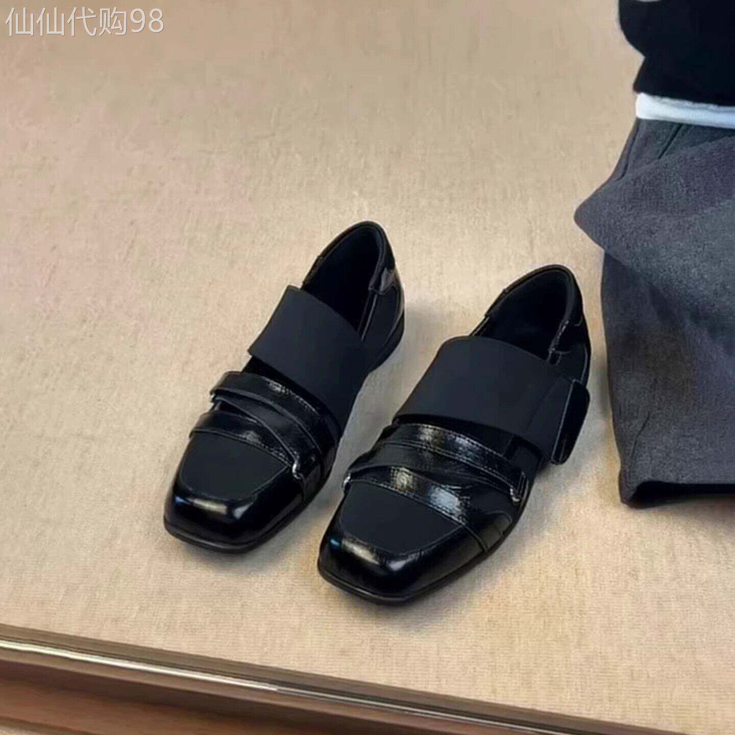香港真皮方头乐福鞋女款春夏季2026新款芭蕾浅口单鞋玛丽珍小皮鞋