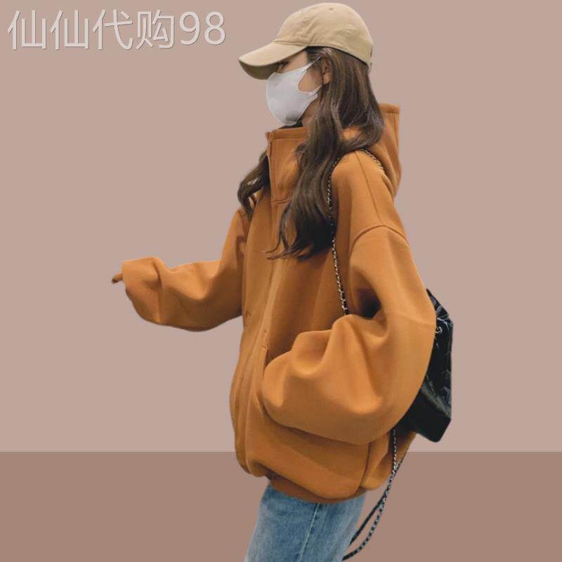 长袖连帽卫衣外套女春秋季2026年新款韩式复古慵懒风休闲开衫上衣