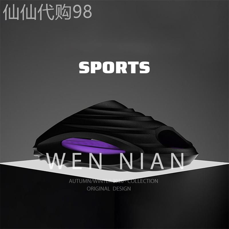 韩国WEN NIAN防滑厚底运动拖鞋男2026夏季防臭踩屎感沙滩凉鞋潮牌