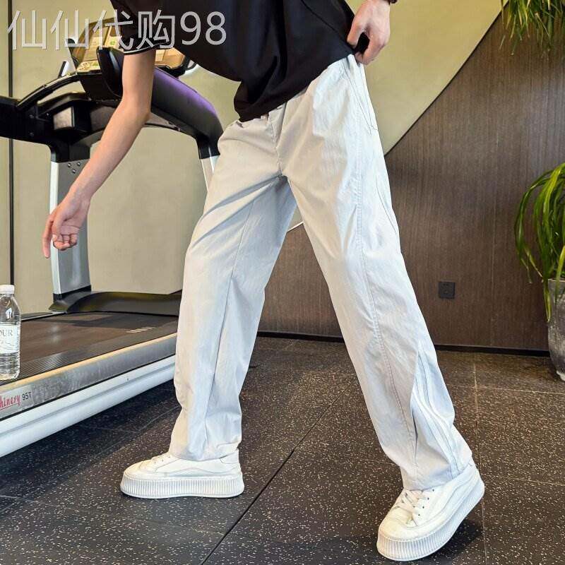 爆款速干直筒裤男痞帅潮流宽松运动裤春夏季男裤高级感新款休闲裤