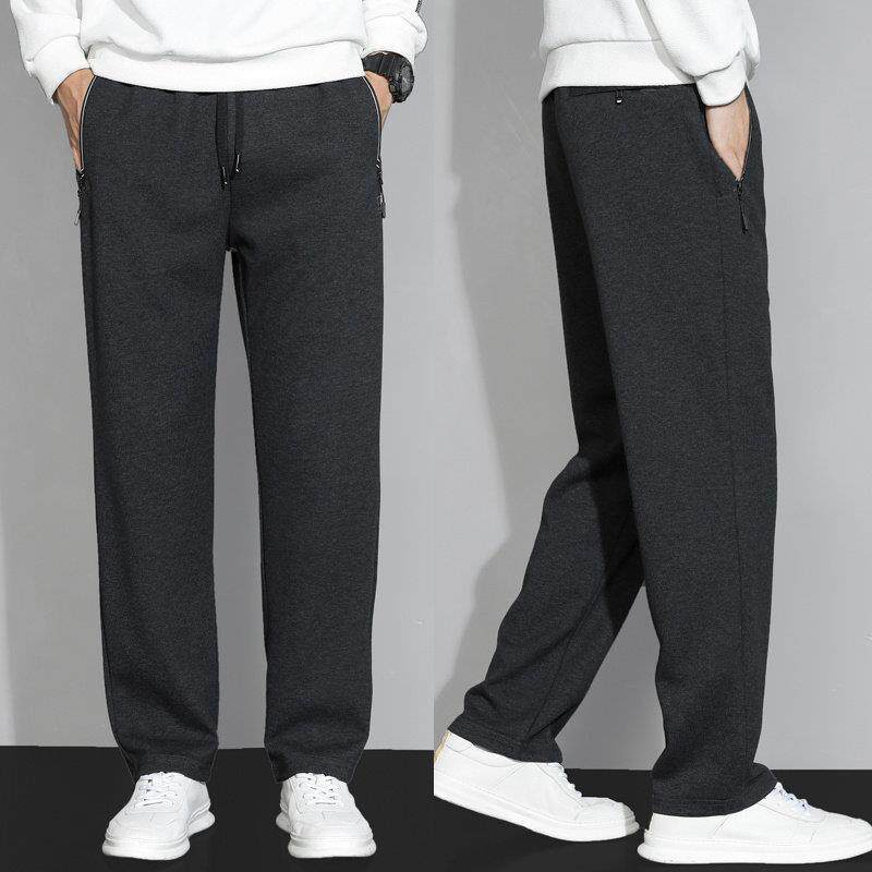 羊羔绒裤子男士加绒加厚冬季中老年爸爸宽松大尺码直筒运动休闲