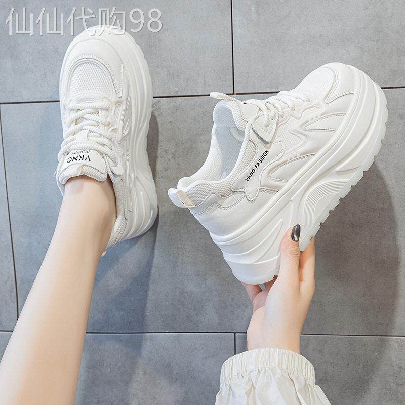 小个子增高8cm 休闲鞋女厚底小白鞋2025春新款鞋子百搭松糕底板鞋