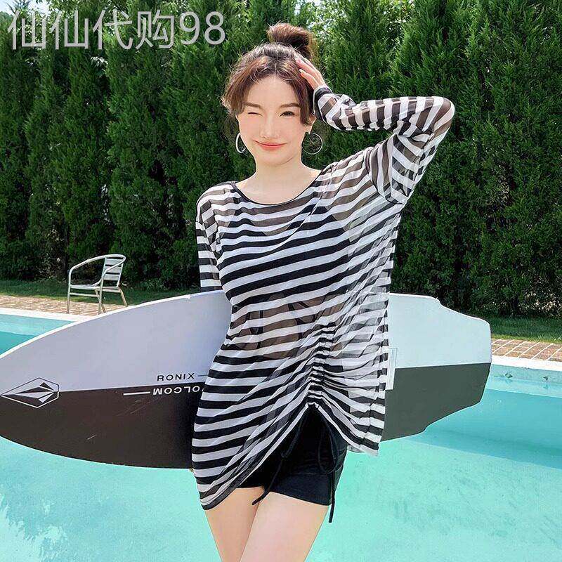 高级感三件套分体泳衣女款2026新款温泉比基尼长袖游泳馆专用泳装