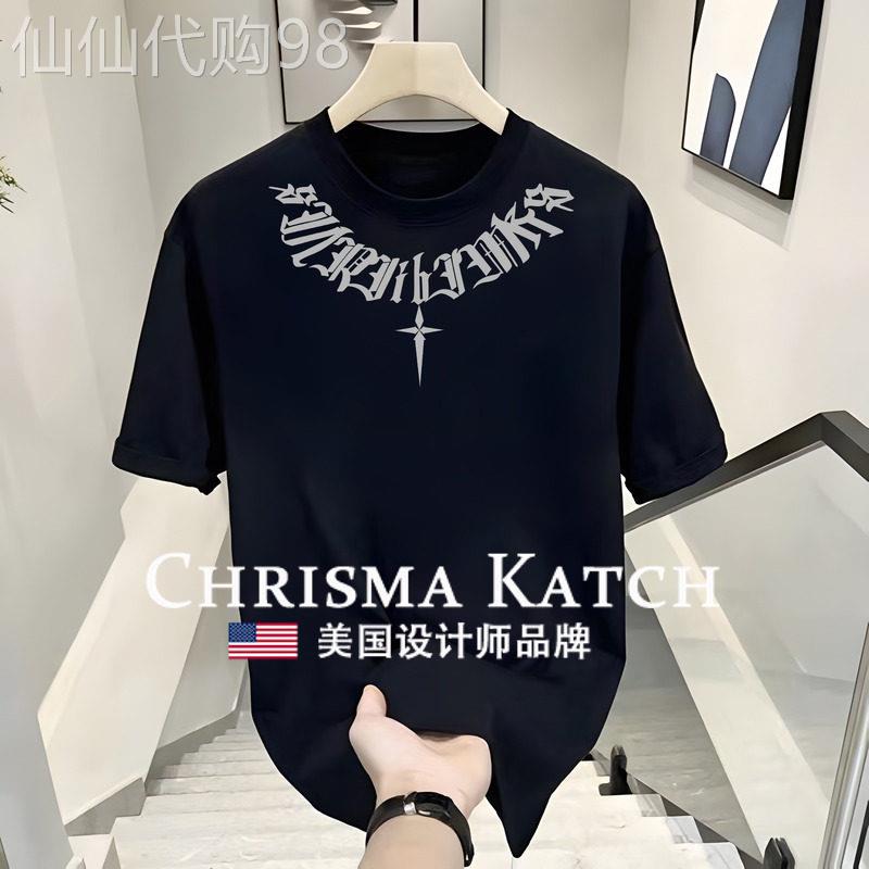 出口美国⭐Chrisma Katch~潮流个性印花短袖宽松韩版百搭圆领上衣