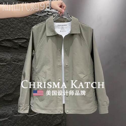 出口美国Chrisma Katch~春季翻领夹克衬衫宽松休闲开衫外套薄款