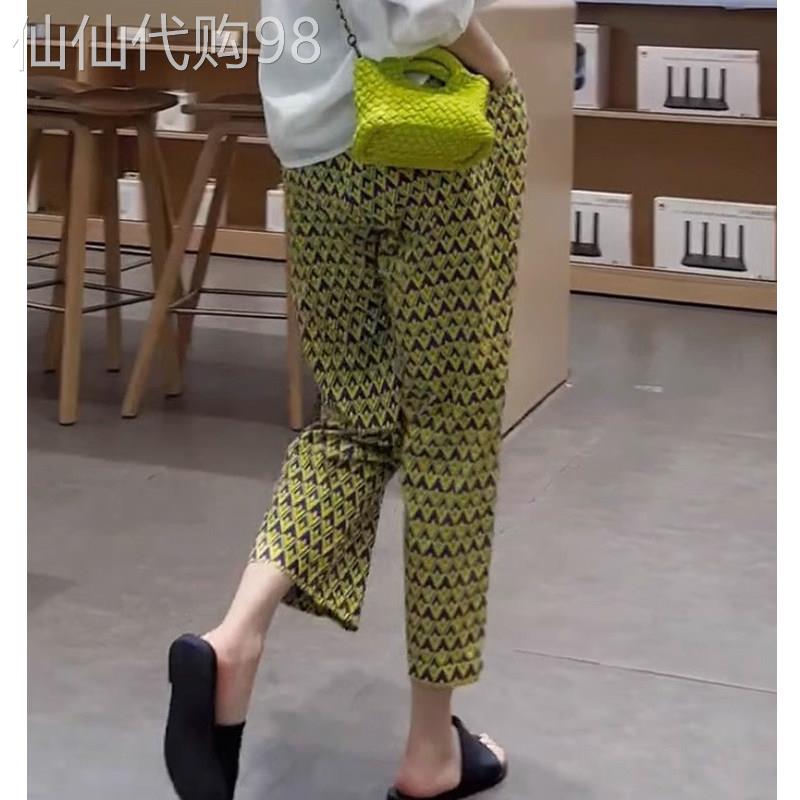 碎花阔腿裤女夏季薄款2026年新款高腰垂感直筒小个子九分休闲裤子