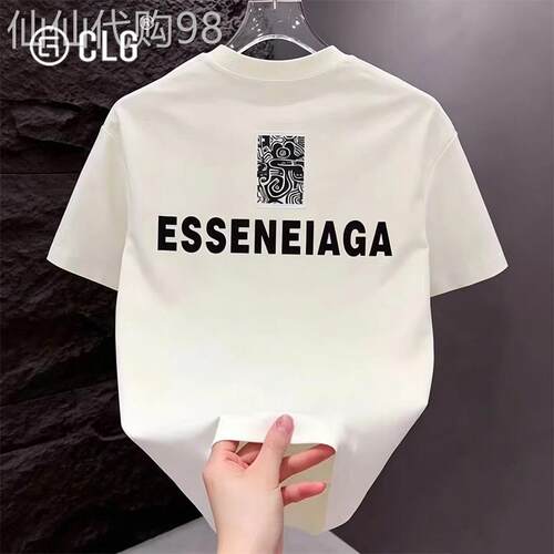 香港CLG潮牌2026年夏季新款潮流男士百搭字母短袖T恤上衣圆领半袖
