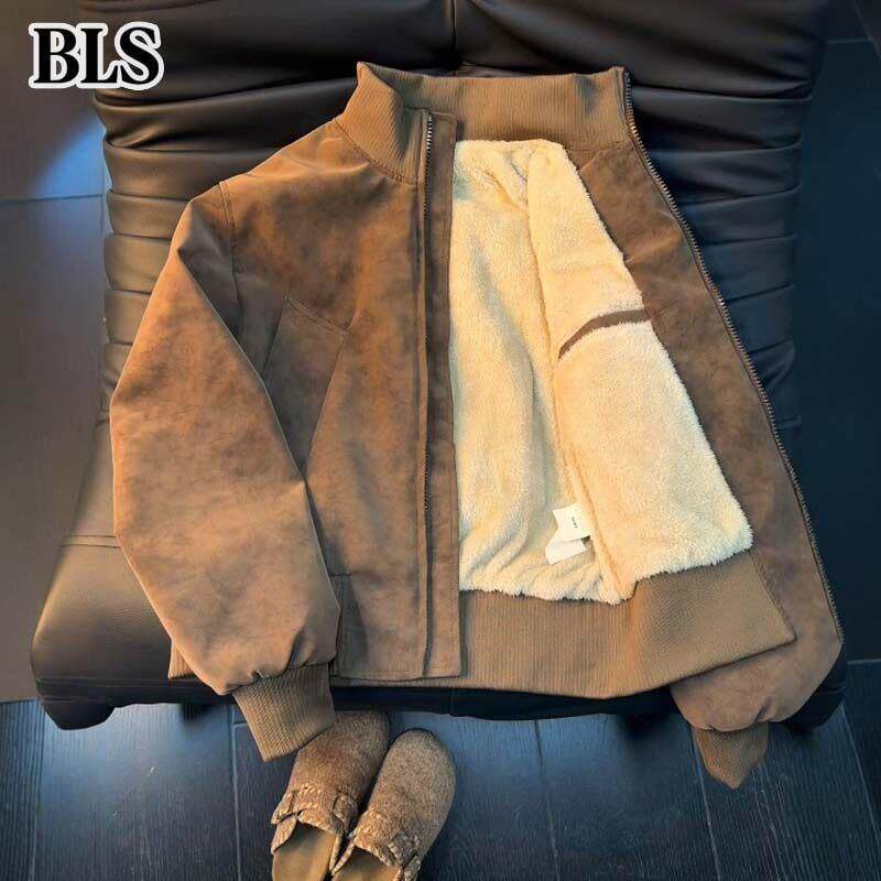 高端扎染立领棉服男款冬季加绒加厚保暖棉衣男士短款机车夹克外套