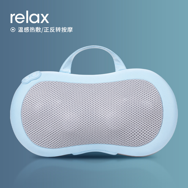 肩颈按摩枕充电车载枕头热敷脖子腰背加热多功能全自动颈椎按摩器