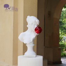 .红色泡泡女孩雕像北欧客厅人物大号摆件软装饰品家居艺术抽象雕