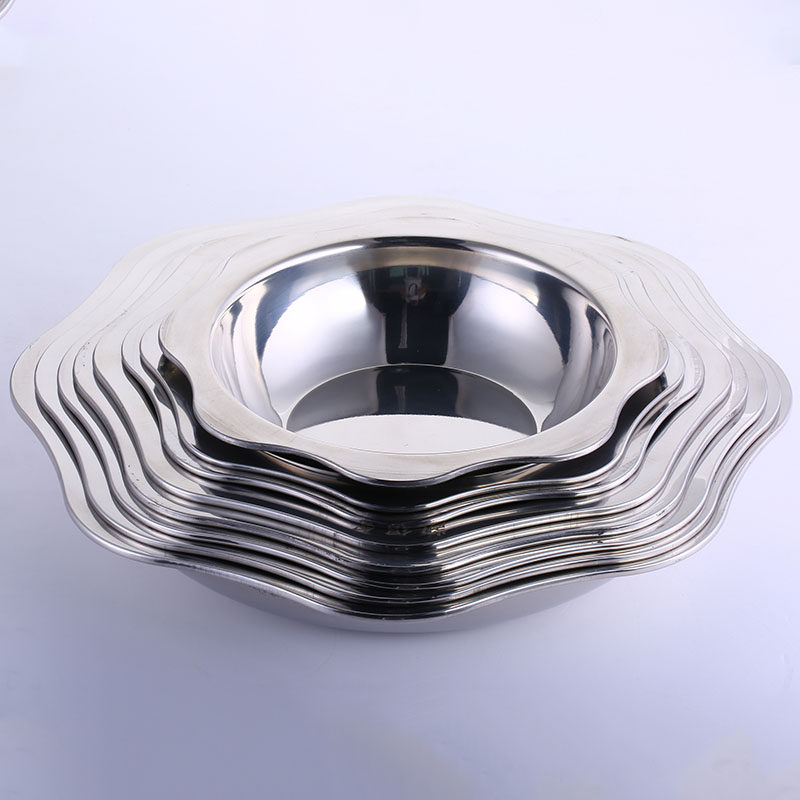 小龙虾盆 不锈钢八角盆浅盆 龙虾盆专用盆 酸菜鱼盆 火锅盆大汤盆