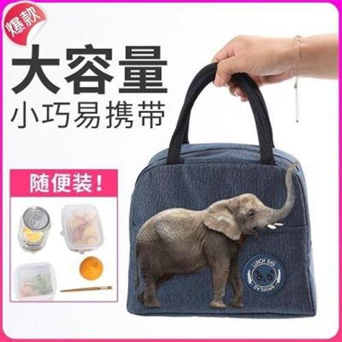 男袋子手提饭饭盒包送帆布带包饭上班袋的便当简约上班族饭盒日式