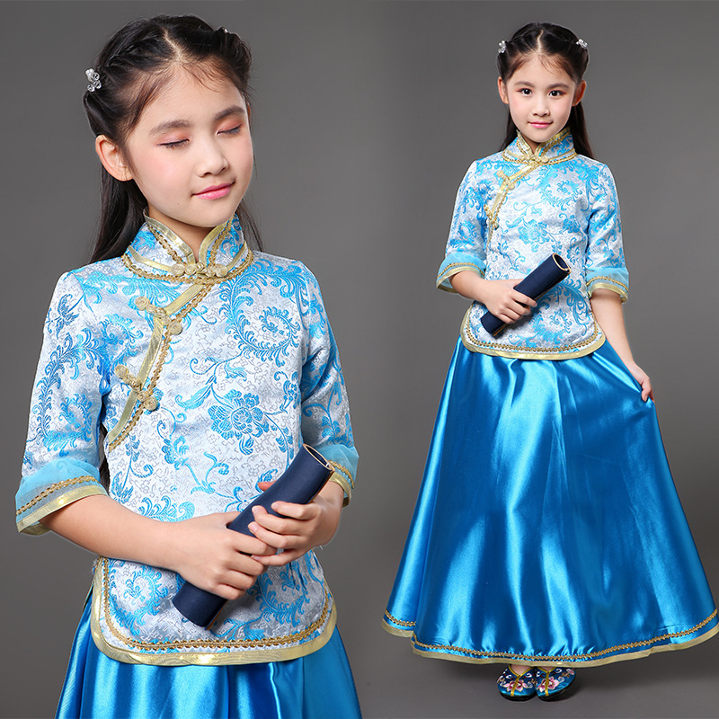 儿童民古装小姐装女童六一古筝