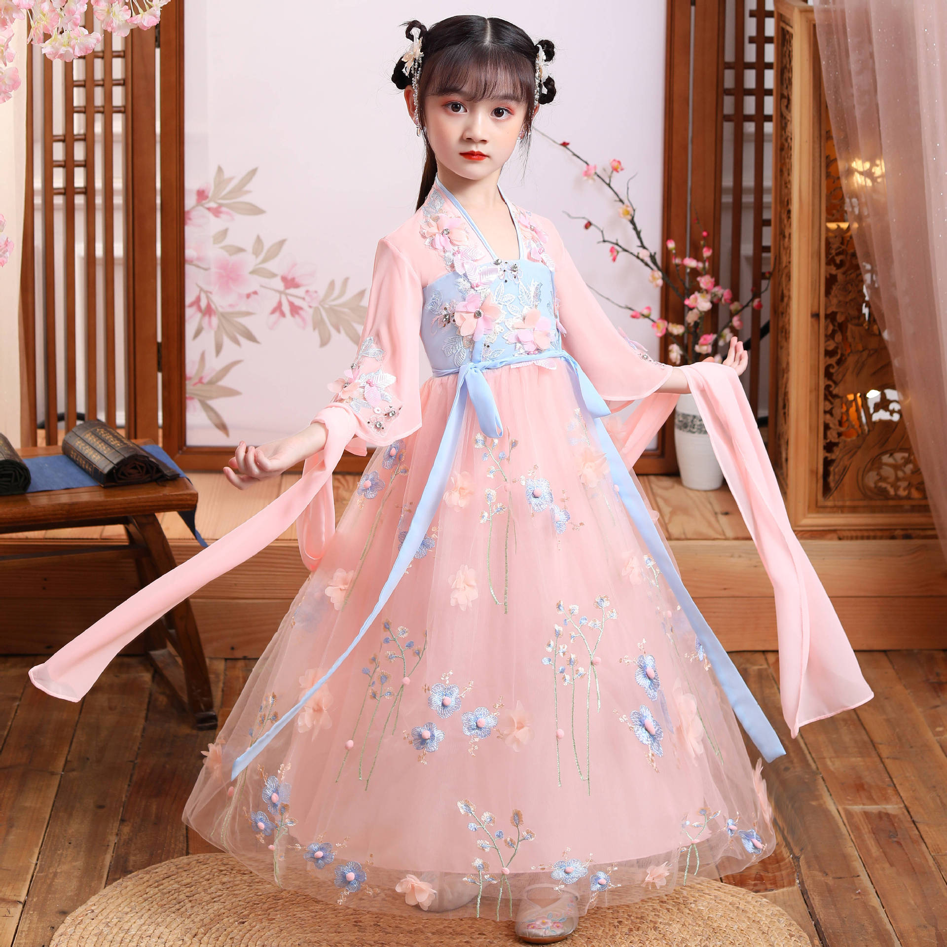 女童汉服新款夏款中古装唐装旗袍