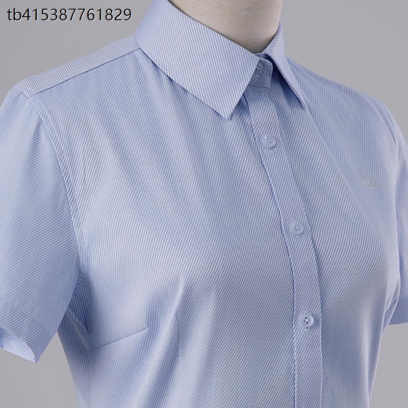 比亚迪工作服女衬衫长短袖工作服4S店BYD管理人员浅蓝衬衣工装