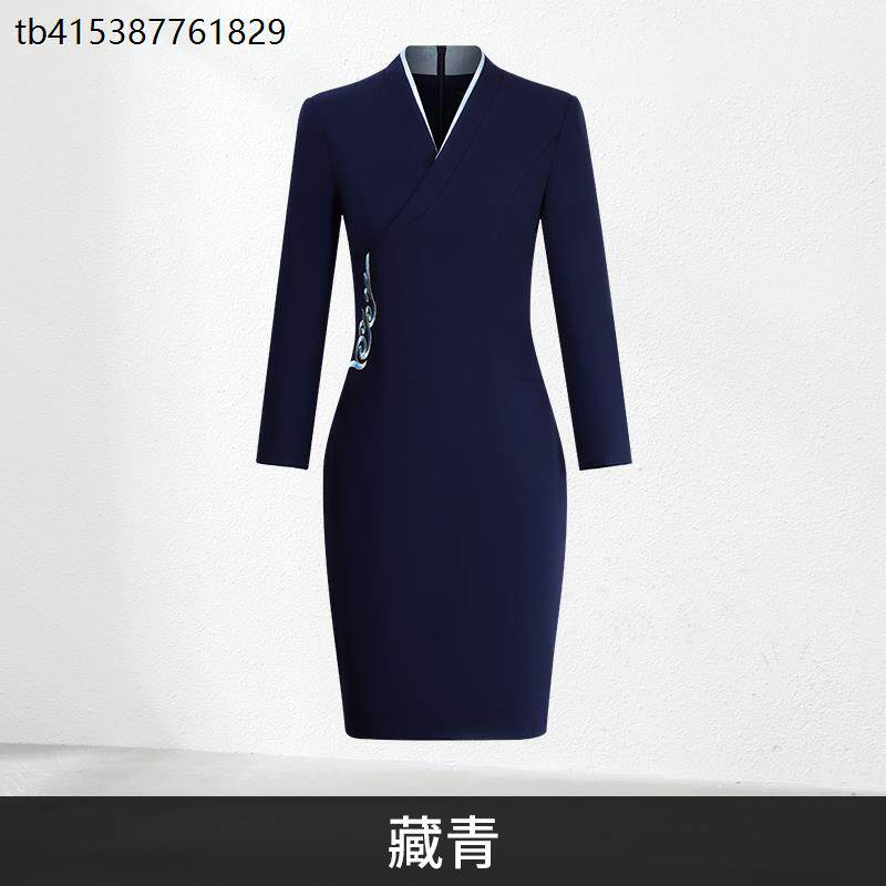 空姐服装酒店前台客服礼仪服装气质医美咨询师工作服职业连衣裙女