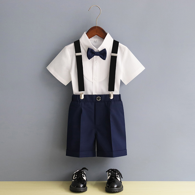 儿童男童礼服套装英伦风主持人走秀钢琴演出服夏季花童服装小西装