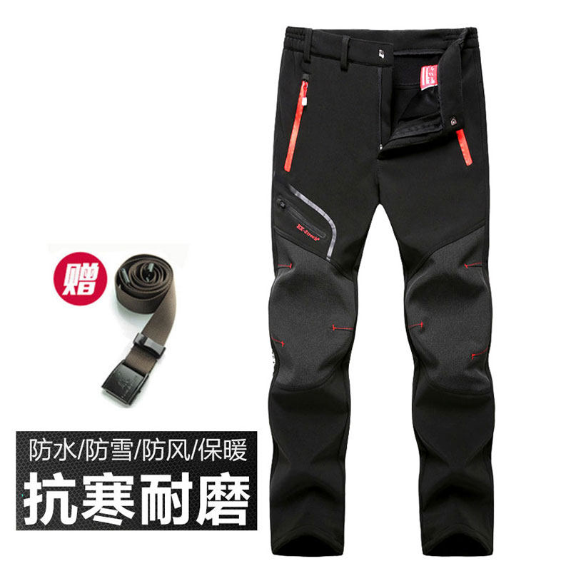 冬季加绒冲锋裤钓鱼服抓绒裤户外钓鱼裤防风防水防寒加厚保暖裤子