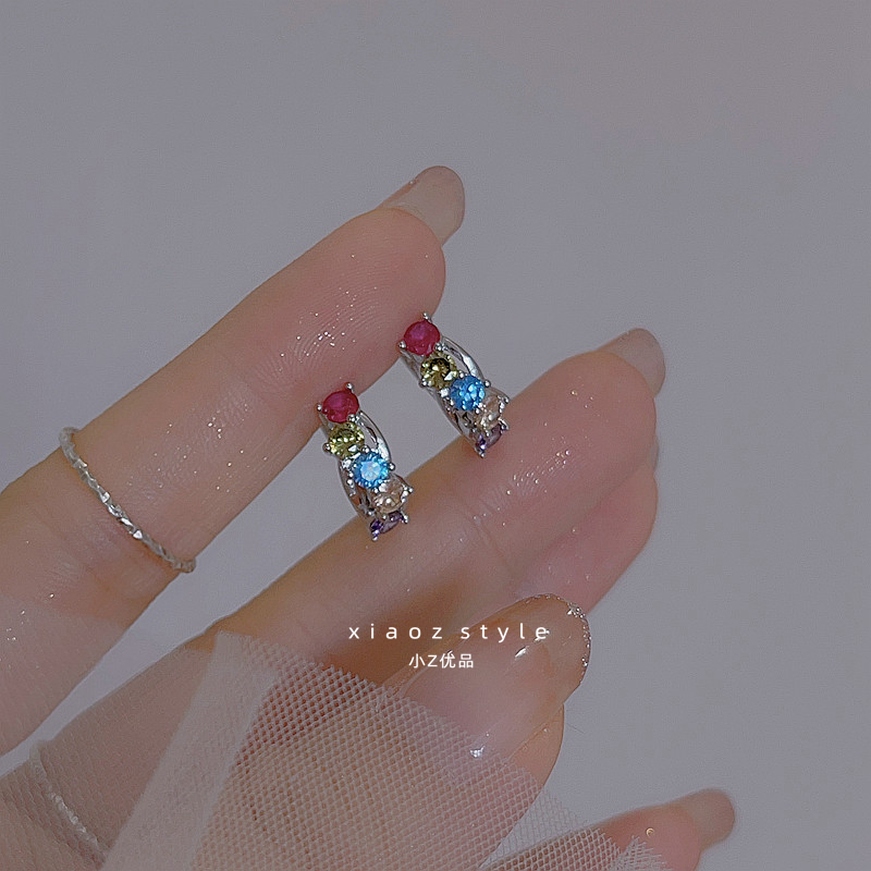 小z优品个性简约女彩钻耳圈耳扣