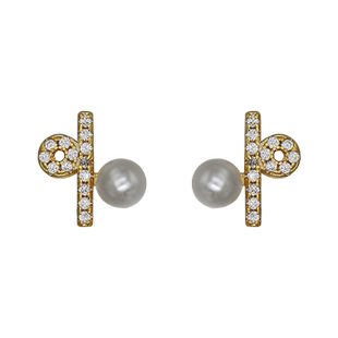 百分比符号耳钉女2026新款爆款潮小众设计耳饰仿珍珠精致轻奢耳环