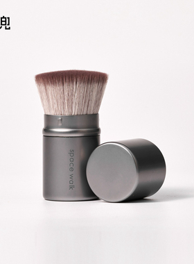 星兜便携平头粉饼刷超柔软纤维毛定妆刷腮红刷伸缩带盖化妆刷SW03