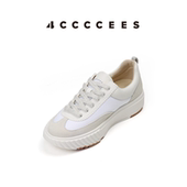 百搭时尚 4CCCCEES 厚底休闲德训拼接板鞋 复古小白女鞋 Ray Reta