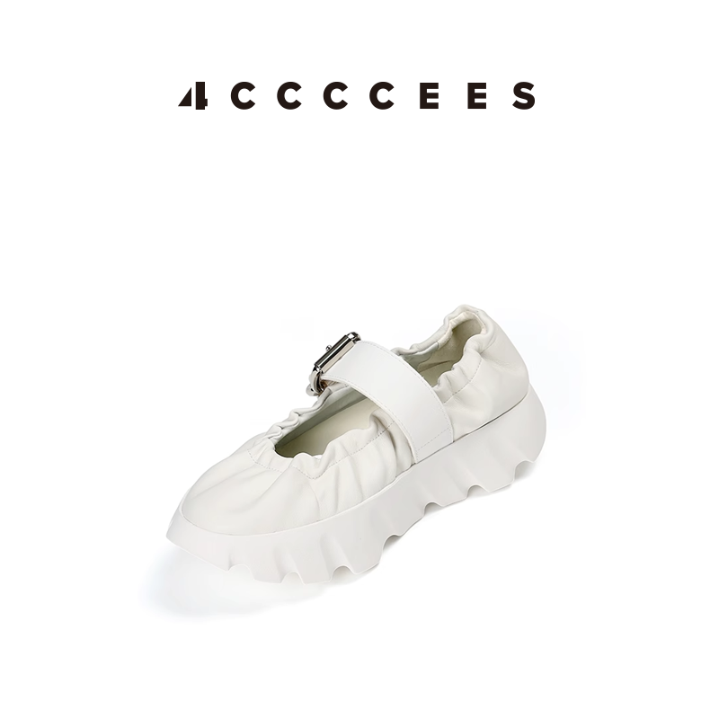 【新品上市】4CCCCEES / TURA COVE 厚底芭蕾舞鞋外穿休闲羊皮女