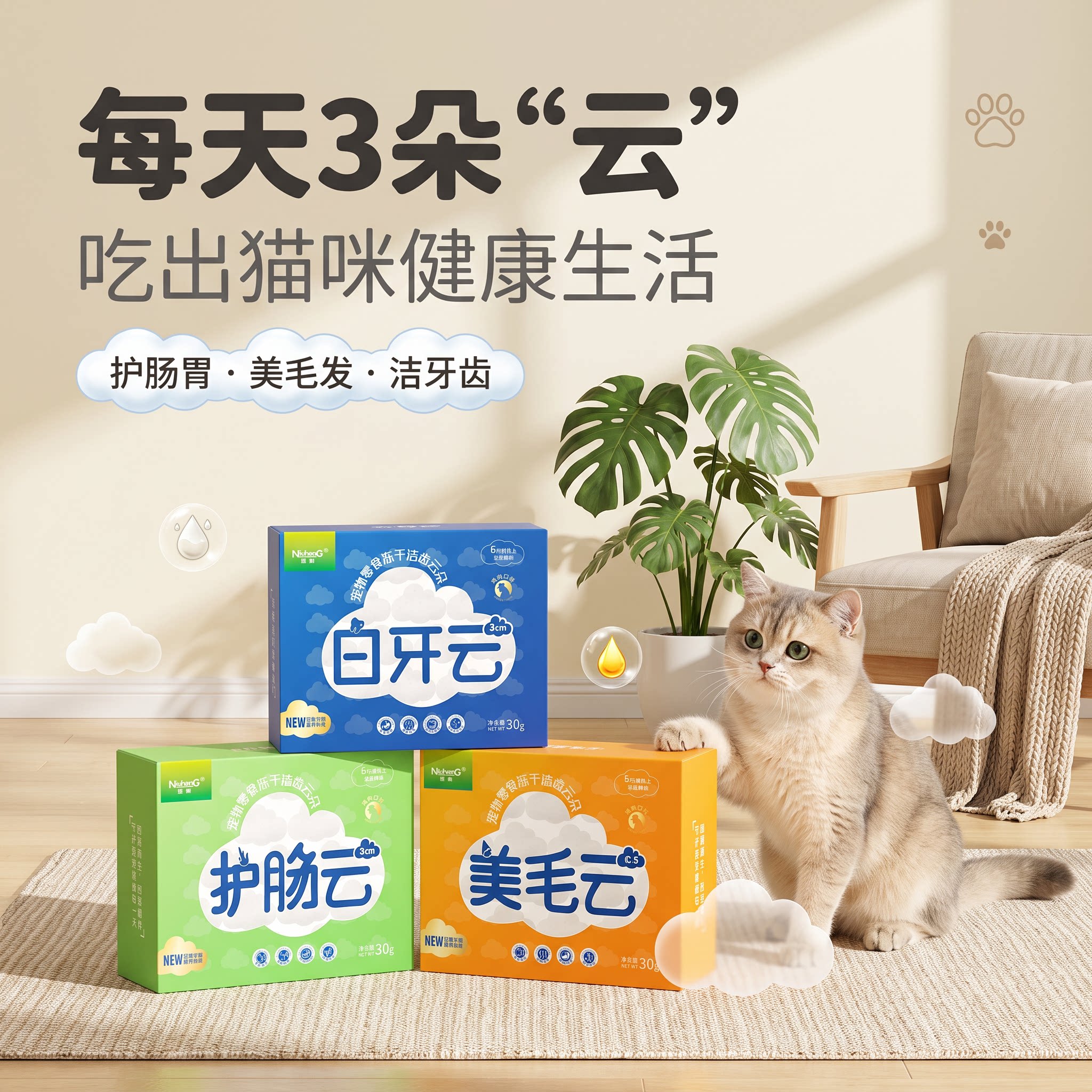纽衡美毛冻干鱼油棒猫咪零食