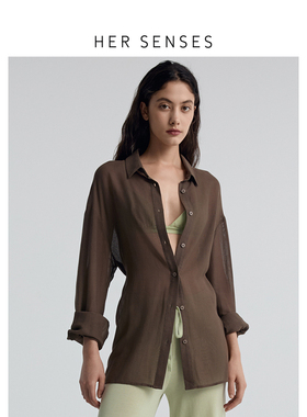 HER SENSES/何识时装系列意式休闲宽松后背开叉衬衫WSH08