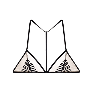 HER SENSES/何识独白系列刺绣网纱三角杯无钢圈美背细带内衣B070