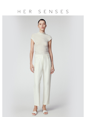 HER SENSES/何识时装系列不对称短袖上衣WTS12