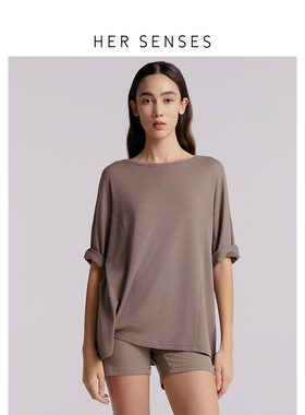 HER SENSES/何识时装系列宽松休闲通勤百搭拼接短袖HTS08