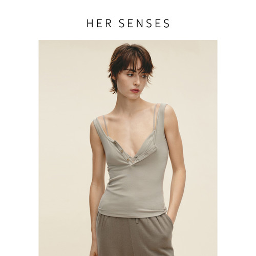 HER SENSES/何识时装系列亨利领背心套装WSE16