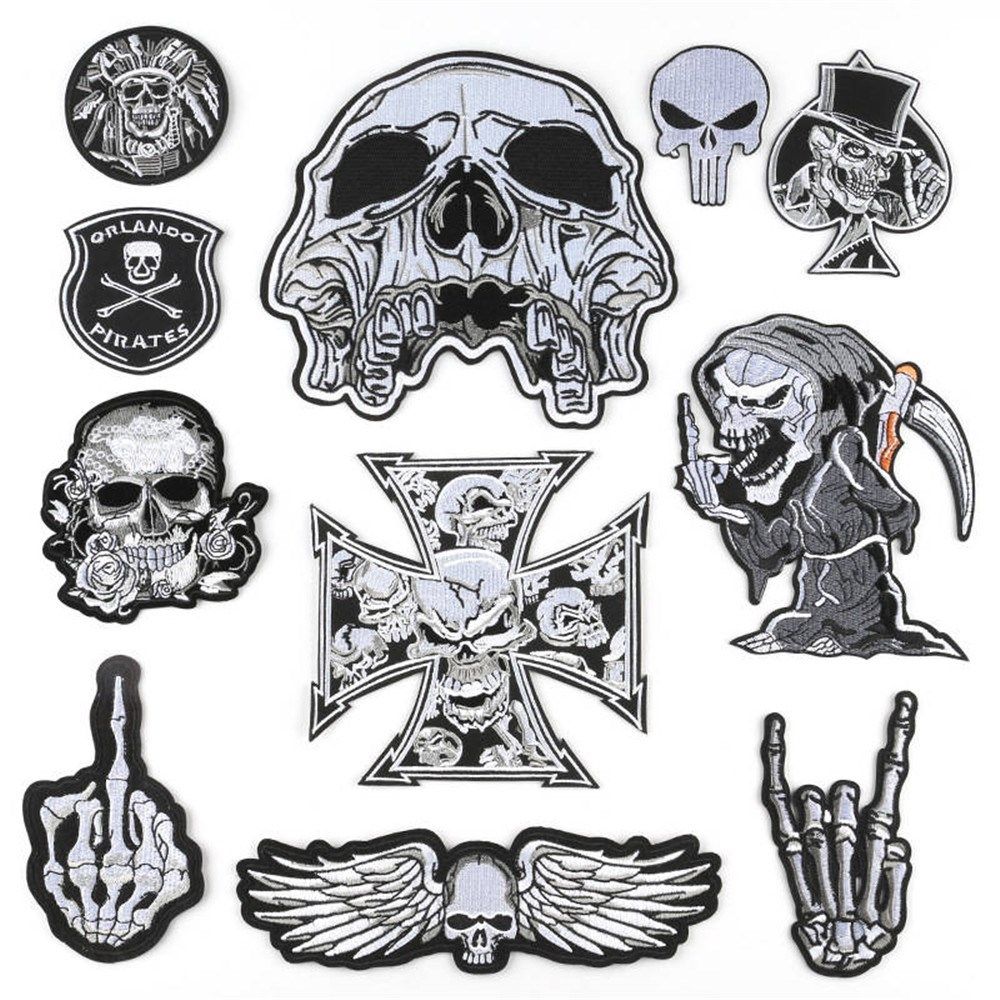goth gothic patches for clothing iron on badges black appli
